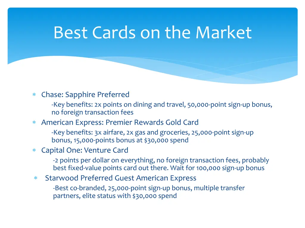 best cards on the market