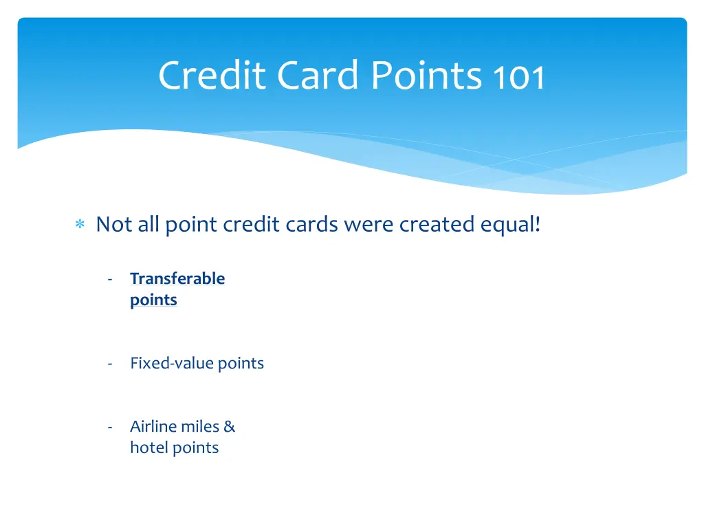 credit card points 101