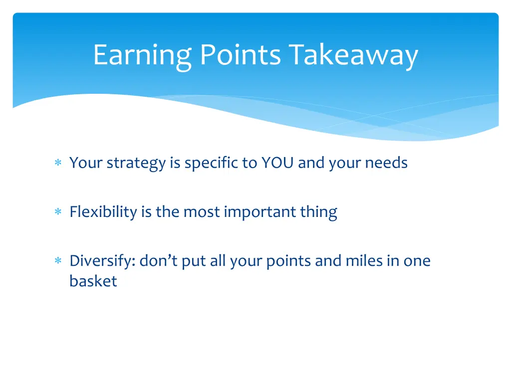 earning points takeaway