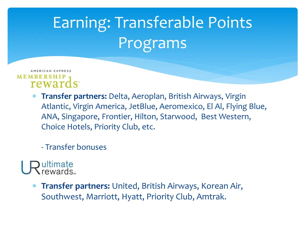 earning transferable points programs