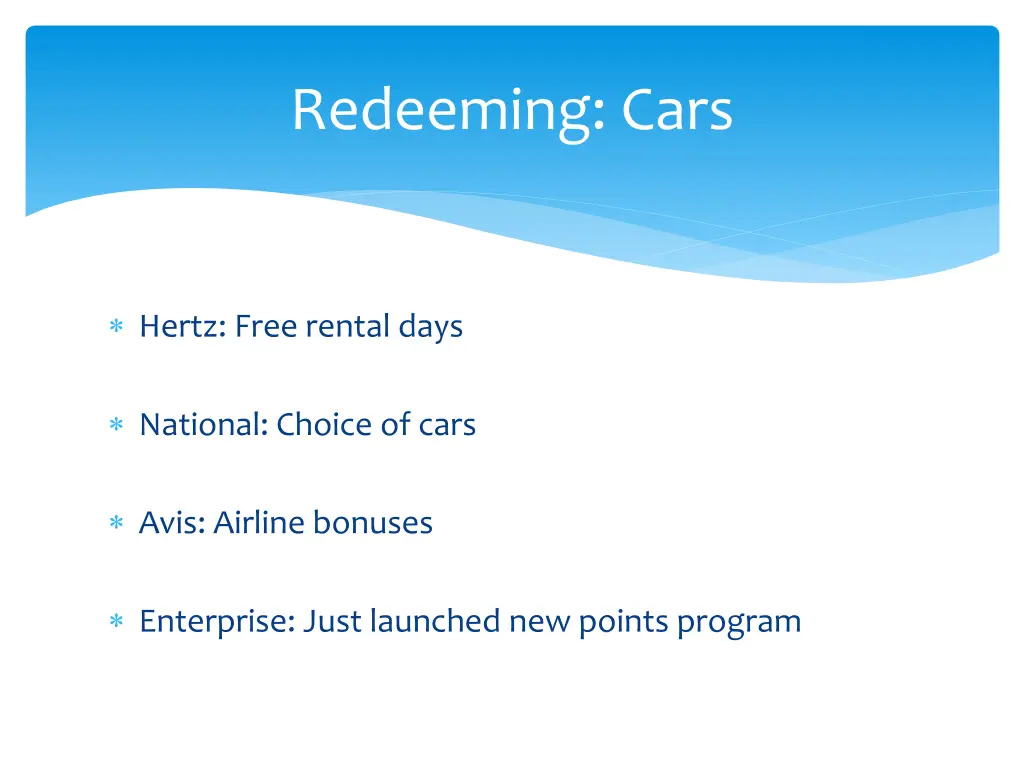 redeeming cars