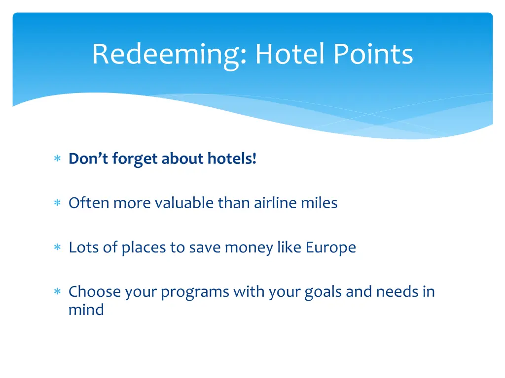 redeeming hotel points