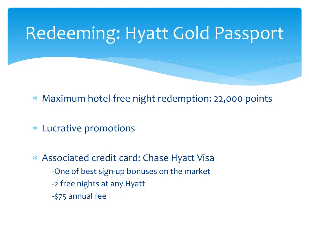 redeeming hyatt gold passport