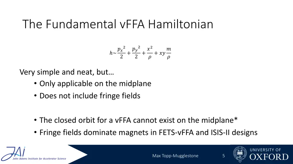 the fundamental vffa hamiltonian