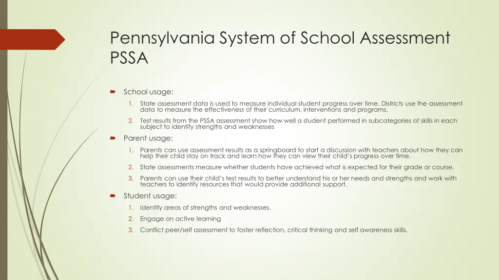 pennsylvania system of school assessment pssa