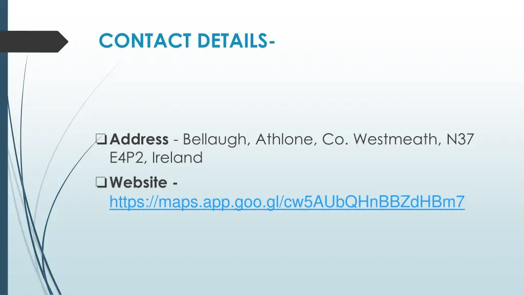 contact details