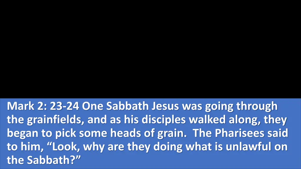 mark 2 23 24 one sabbath jesus was going through