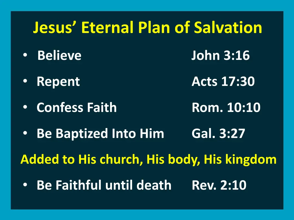 jesus eternal plan of salvation