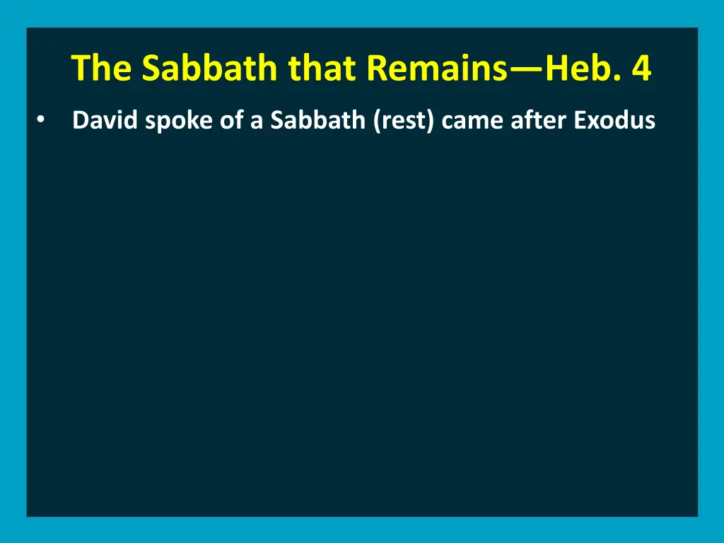 the sabbath that remains heb 4