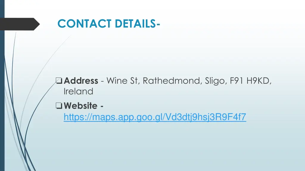 contact details
