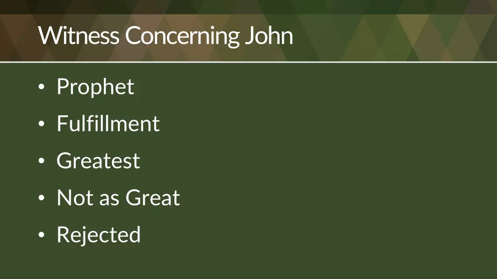 witness concerning john