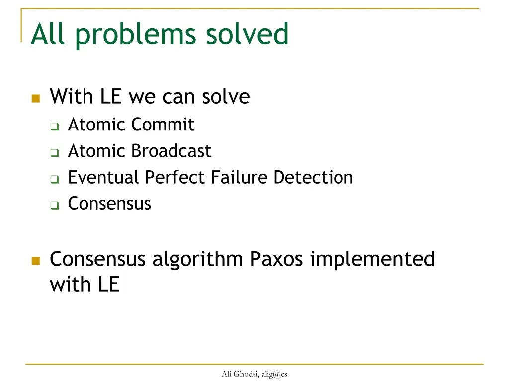 all problems solved