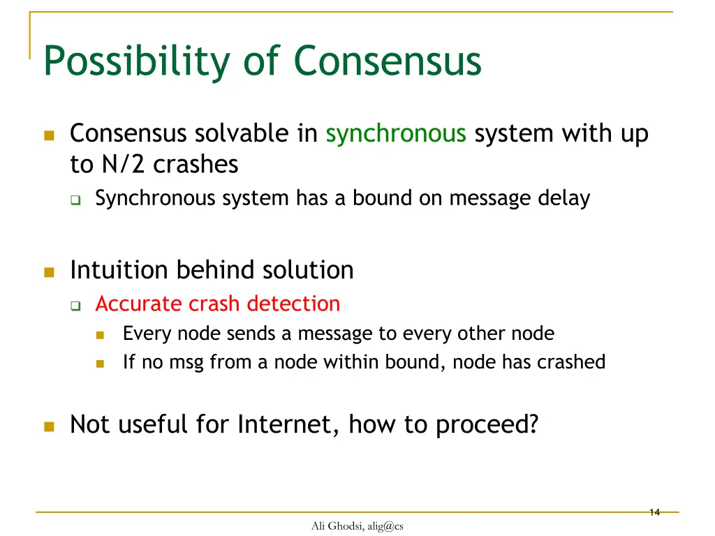 possibility of consensus