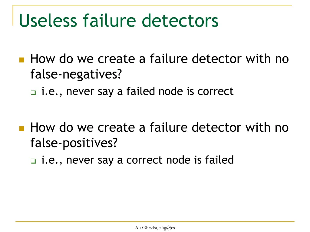 useless failure detectors