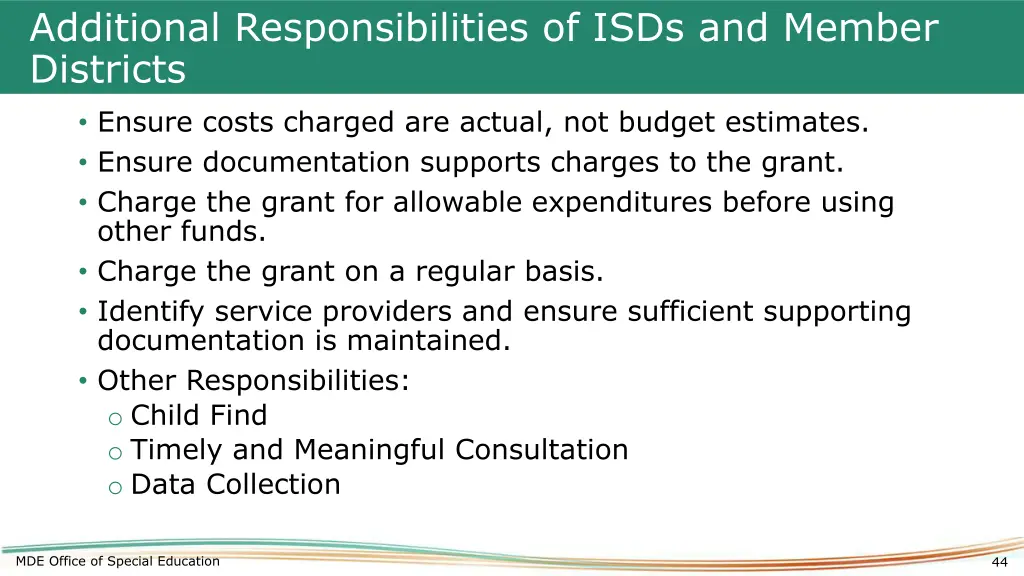 additional responsibilities of isds and member