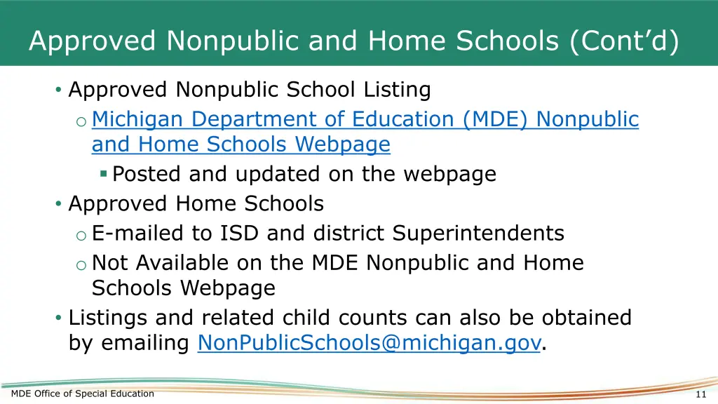 approved nonpublic and home schools cont d