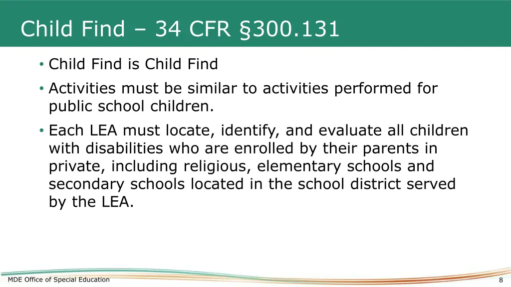 child find 34 cfr 300 131