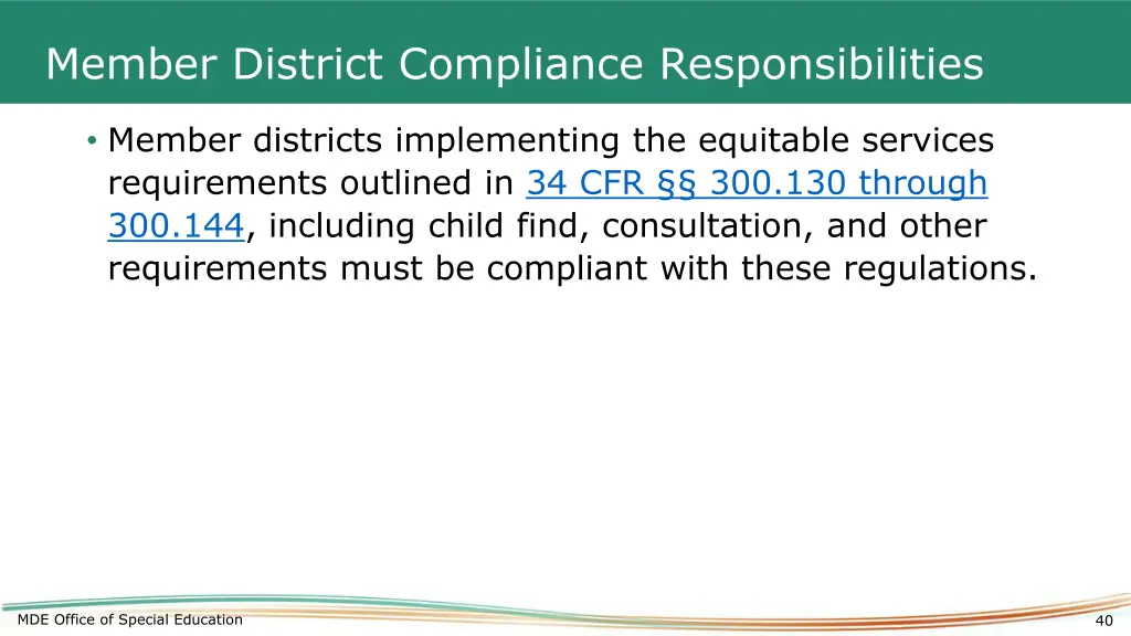 member district compliance responsibilities