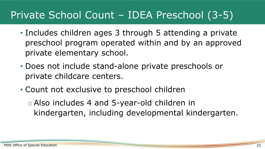 private school count idea preschool 3 5