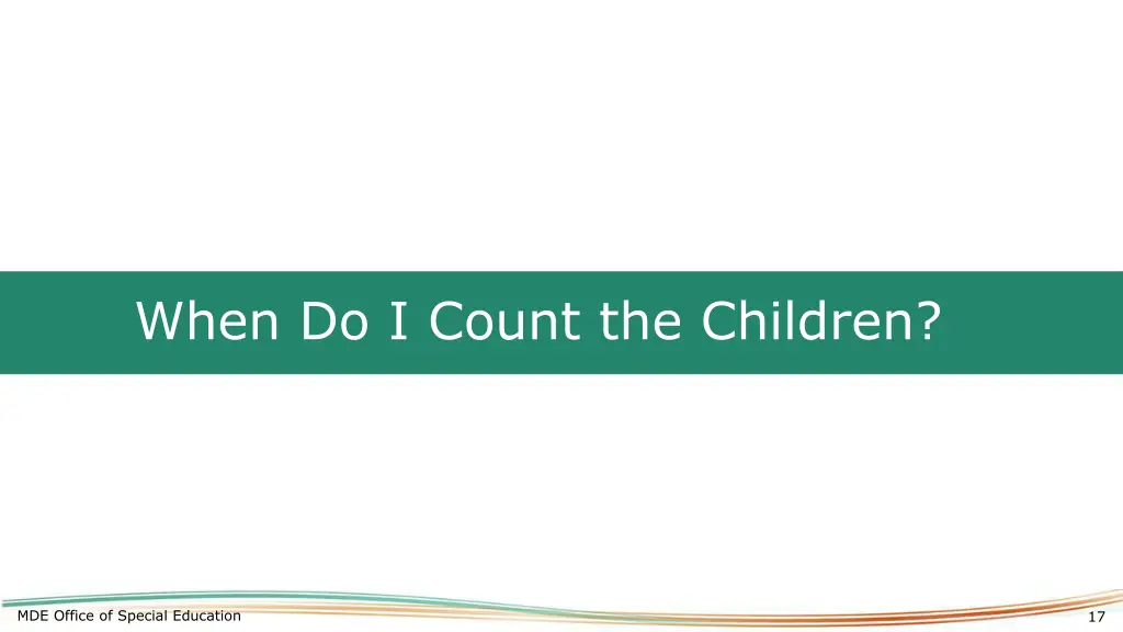 when do i count the children