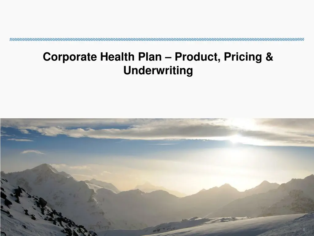 corporate health plan product pricing underwriting