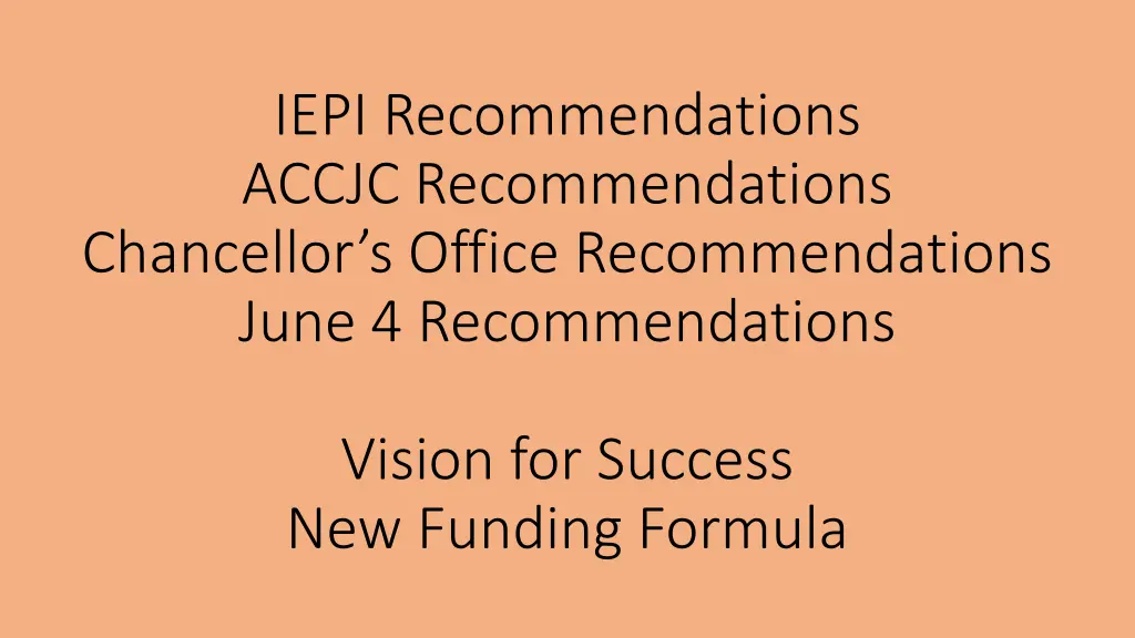 iepi recommendations accjc recommendations