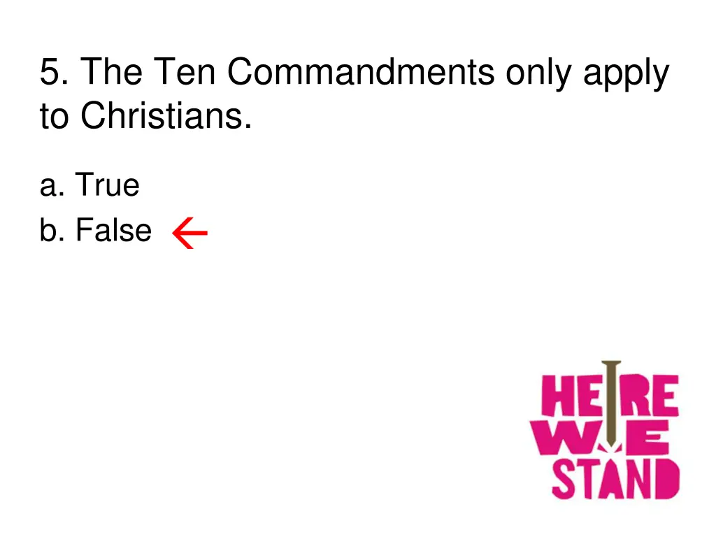 5 the ten commandments only apply to christians