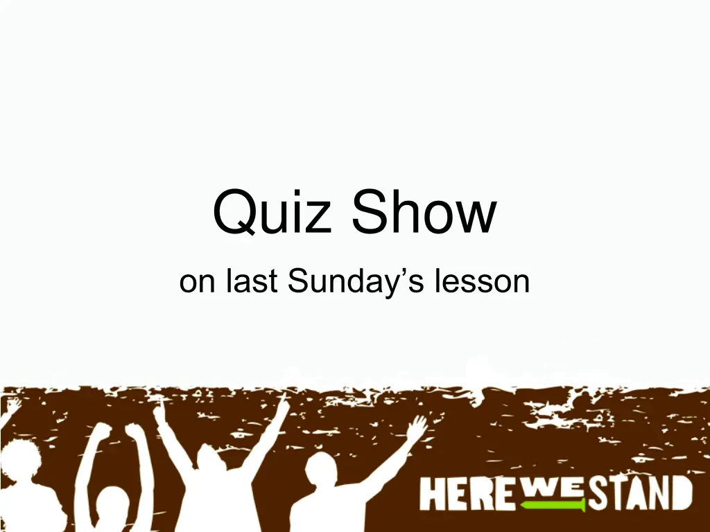quiz show on last sunday s lesson