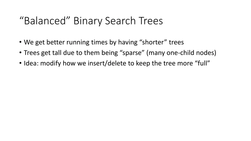 balanced binary search trees