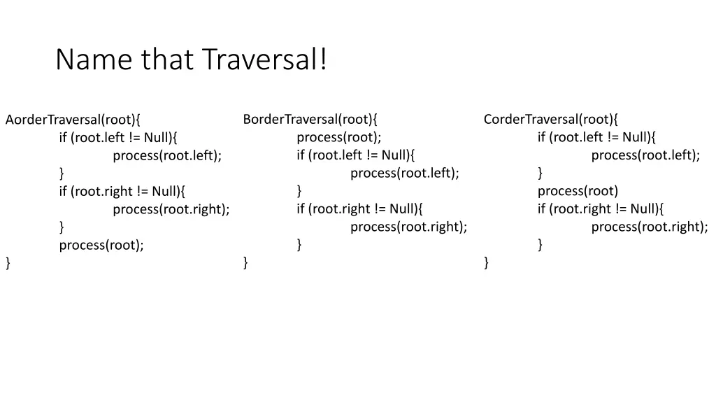 name that traversal