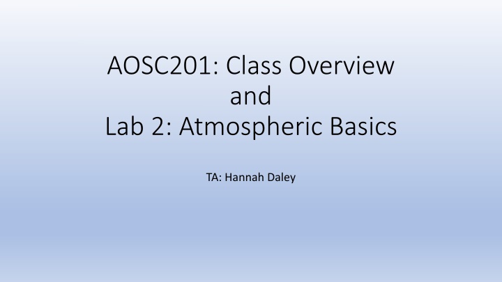 aosc201 class overview and lab 2 atmospheric