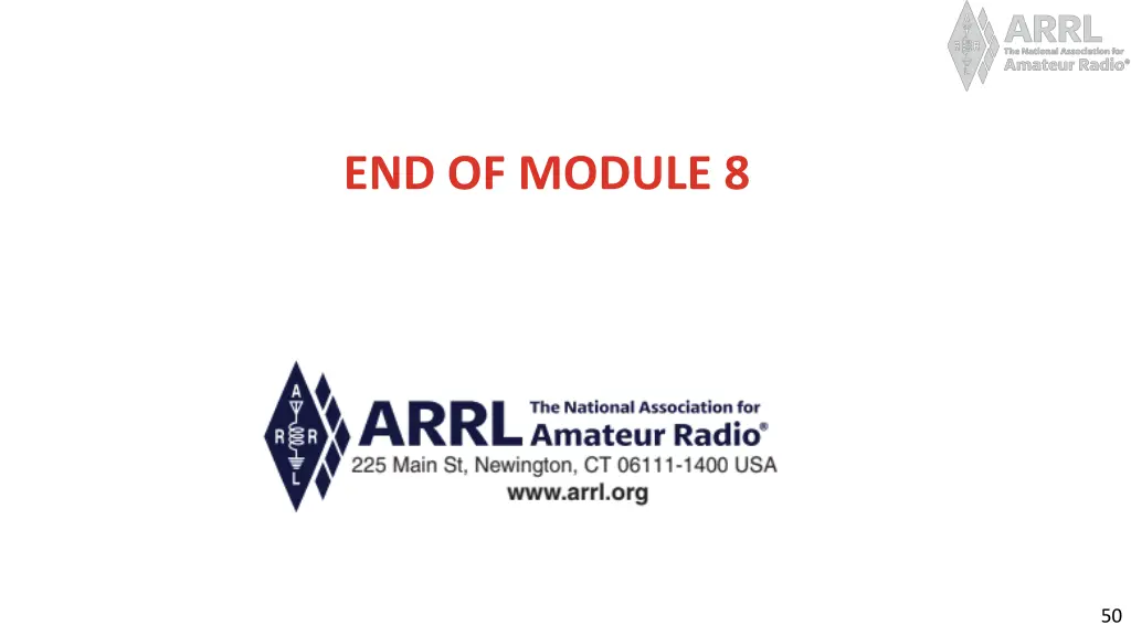 end of module 8