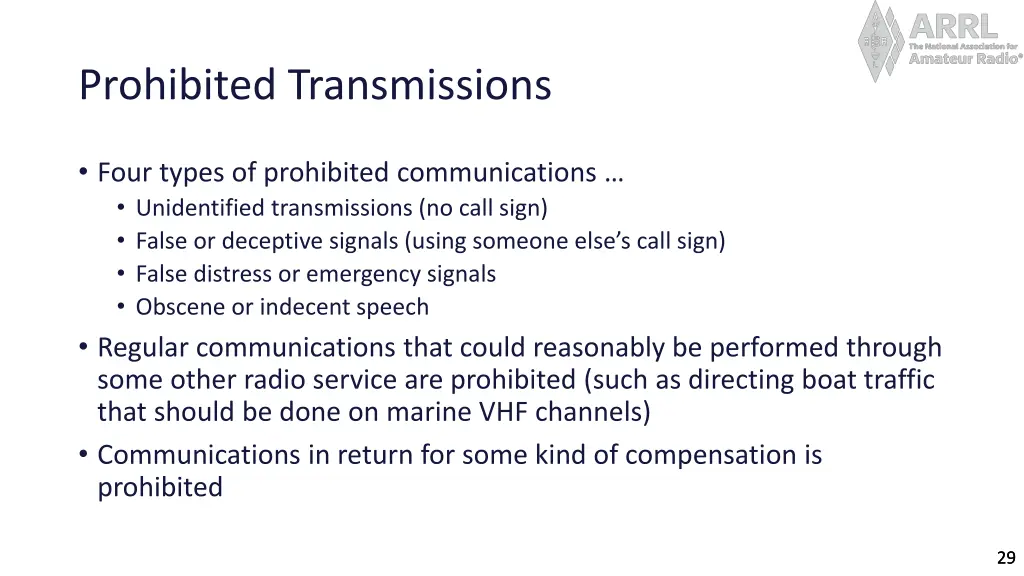 prohibited transmissions