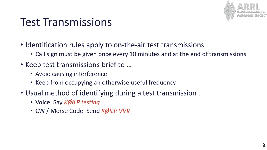 test transmissions