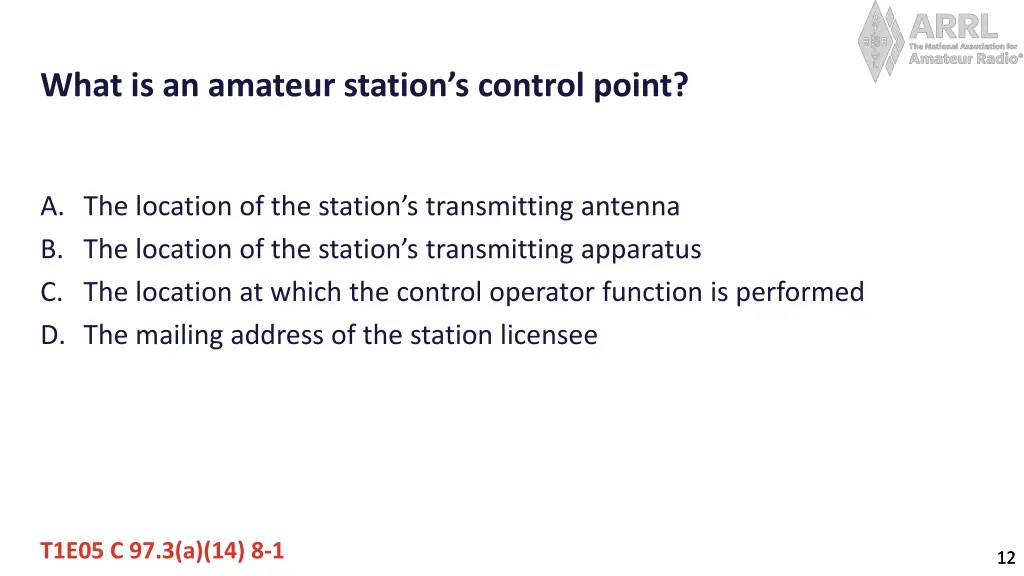 what is an amateur station s control point