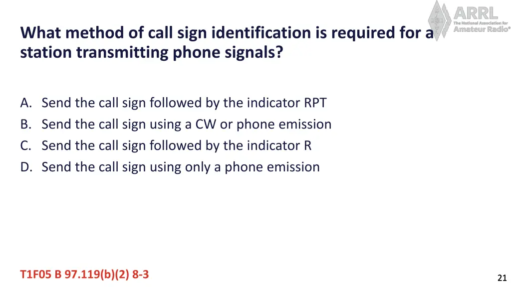 what method of call sign identification