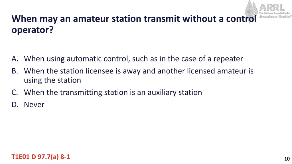 when may an amateur station transmit without