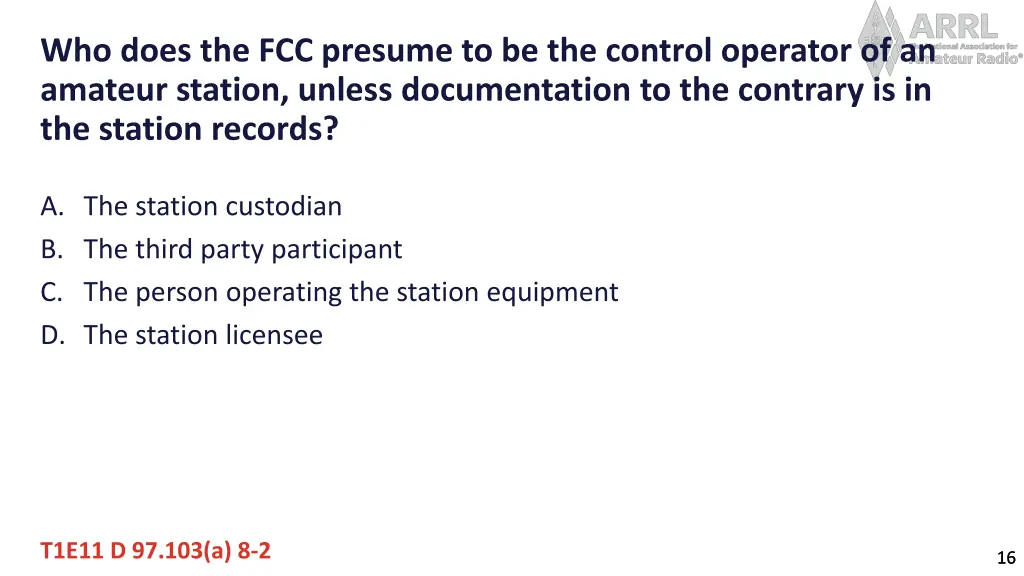 who does the fcc presume to be the control