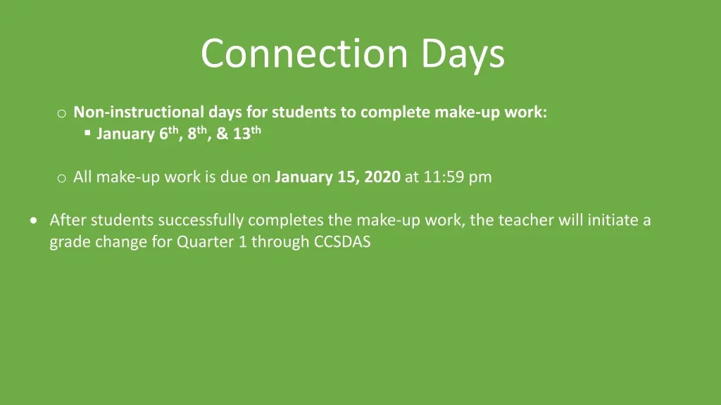 connection days