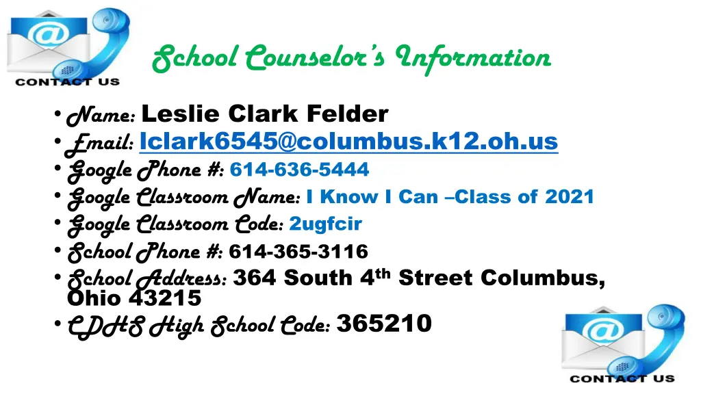 school counselor s information