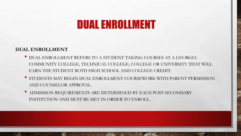 dual enrollment