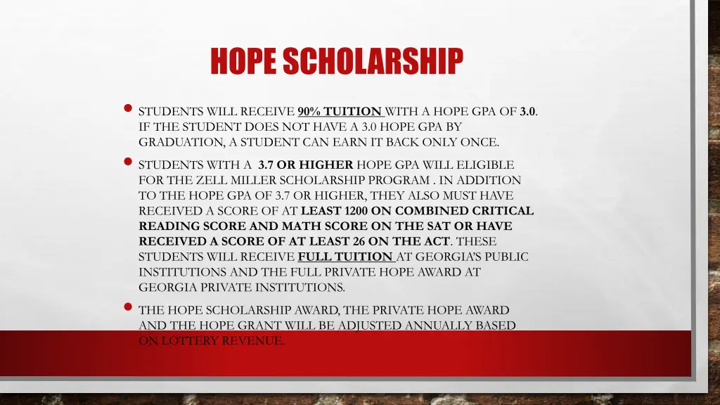 hope scholarship