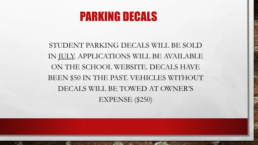 parking decals