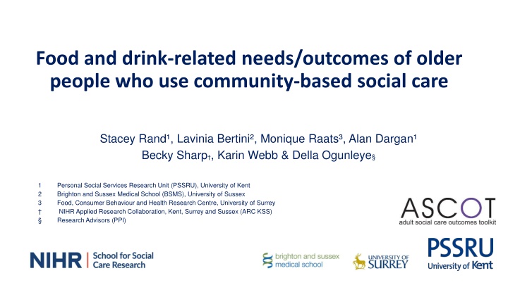 food and drink related needs outcomes of older
