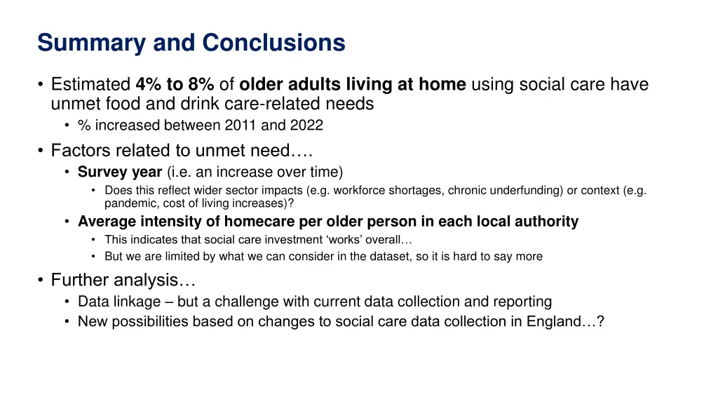 summary and conclusions