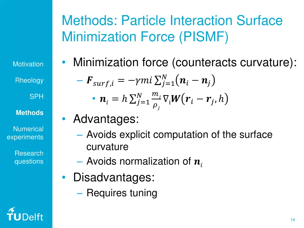 methods particle interaction surface minimization