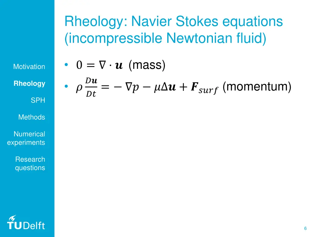rheology navier stokes equations incompressible