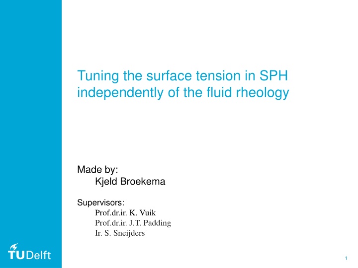 tuning the surface tension in sph independently