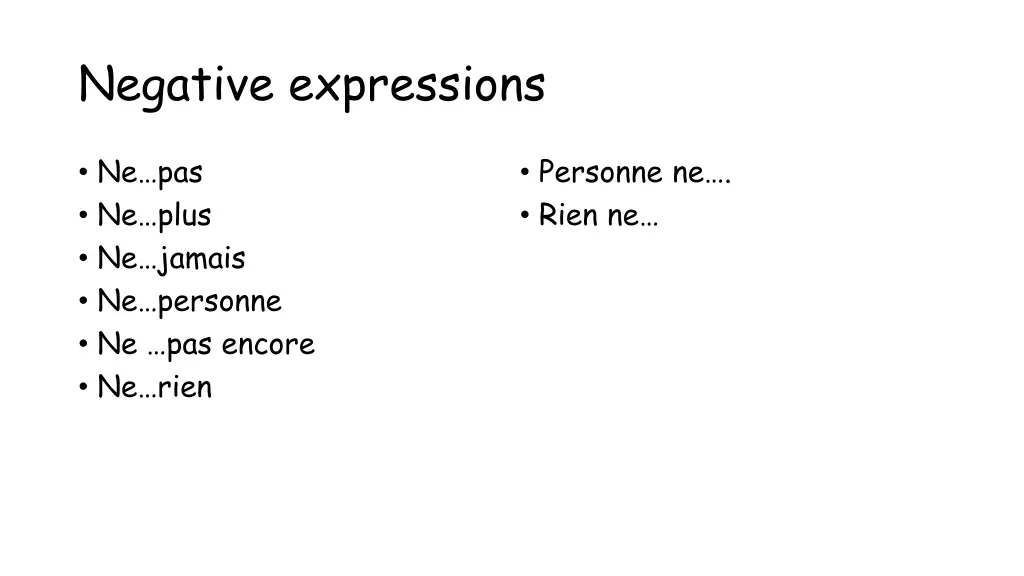 negative expressions