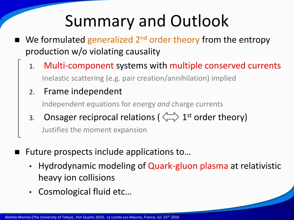 summary and outlook